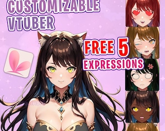 Offer! VTuber | Ready to Use / Diana, cute girl | emotions / toggles | Comercial use | Live2d model for Vtube Studio premade for streaming