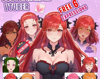 OFFER! VTuber| Ready to Use / HALF BODY Fiona, cute girl | emotions | Comercial use | Live2d model Vtube Studio premade for streaming