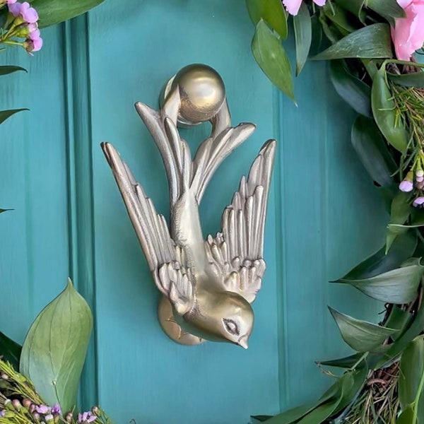 Swallow Door Knocker | A symbol of Love, loyalty & returning home | Brass Door Knocker | Bird Knocker | Front door decor