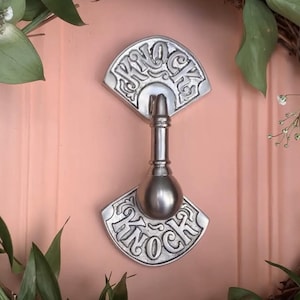Knock Knock Door Knocker | Available in 5 colour finishes | Unique Front door hardware made from recycled brass