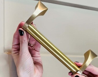 Victorian Recycled Brass Kitchen Cupboard Handle - Cabinet Hardware