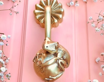 Amphibia Frog Door Knocker | Available in 5 finishes  | beautiful front door decor | Unique Front Door Furniture