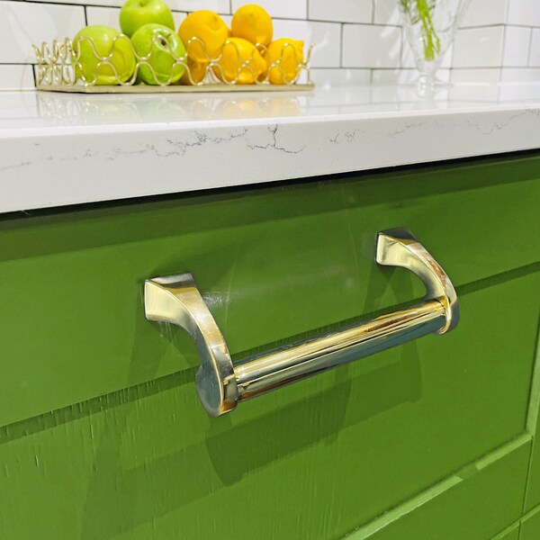 Recycled Brass Victorian Cupboard Handle - Kitchen Cabinet Pull