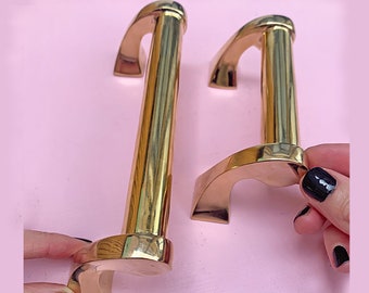 Victorian Brass Handle: Recycled Solid Brass, Kitchen Cabinet Hardware