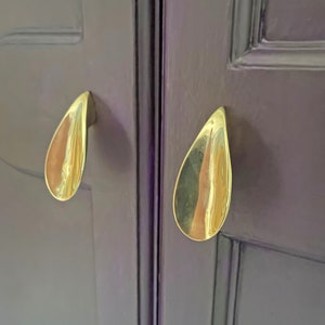 Brass Cupboard Pull | Unique Home and Kitchen Hardware | Recycled Brass | Available in 4 colours | wardrobe and drawer pulls