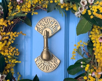 Knock-Knock Brass Door Knocker | Available in 5 colour finishes | Unique front door knocker | Exclusive design | 100% Recycled brass