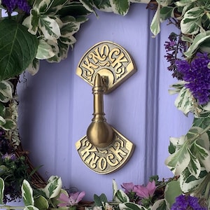 The Knock-Knock Door Knocker comes in 5 beautiful colour options | brass door knocker | unique front door decor