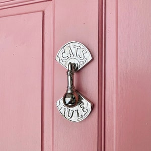 CATS RULE Brass Door Knocker | Available in 3 finishes | Front door hardware | Unique Brass door knockers | animal door knockers