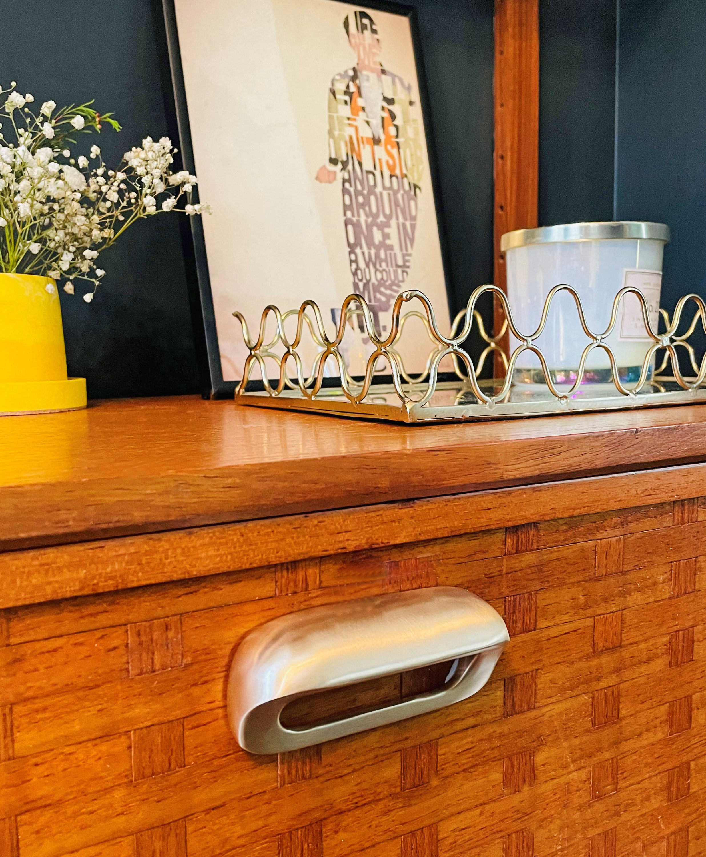 ミッドセンチュリー真鍮製食器棚取っ手：キッチンキャビネットハンドル