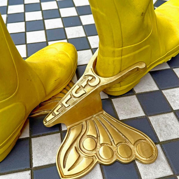 Solid Brass Butterfly Boot Jack: Hands-Free Boot Remover | Unique Design |  Available in 2 colour options
