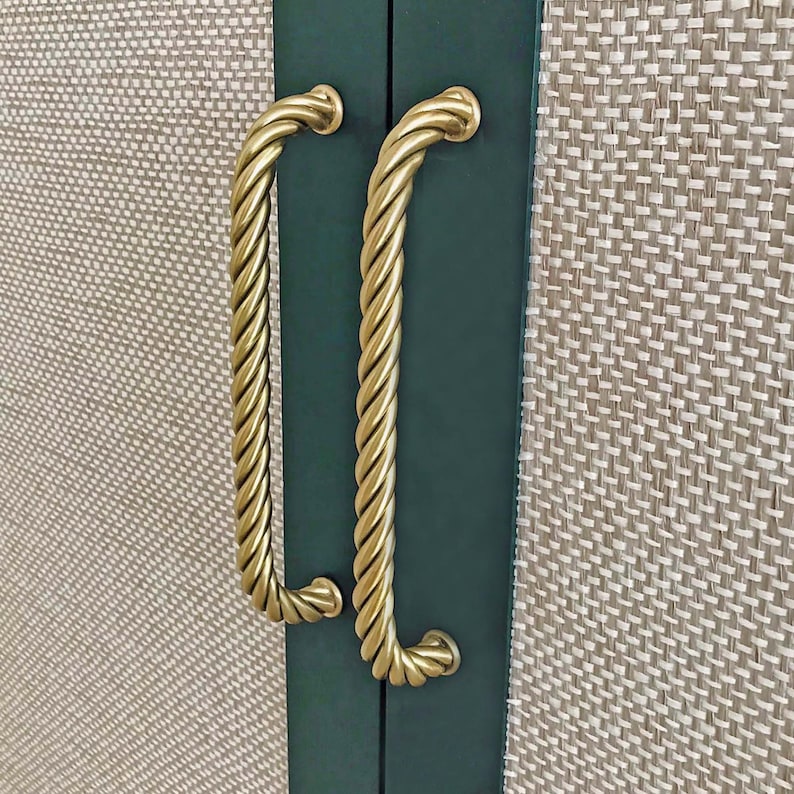 Brass Cabinet and Drawer Handles Kitchen cupboard door pulls Available in 4 finishes and 2 sizes Wardrobe door handles & pulls Satin Brass