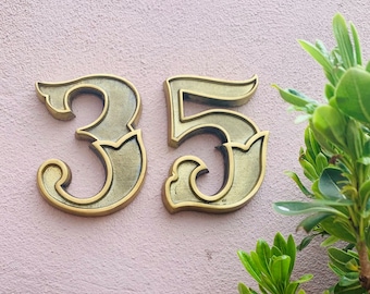 House Numbers | Available in 5 finishes | Made from recycled brass | Exclusive design and typography | Door Numbers | Front Door Numbers