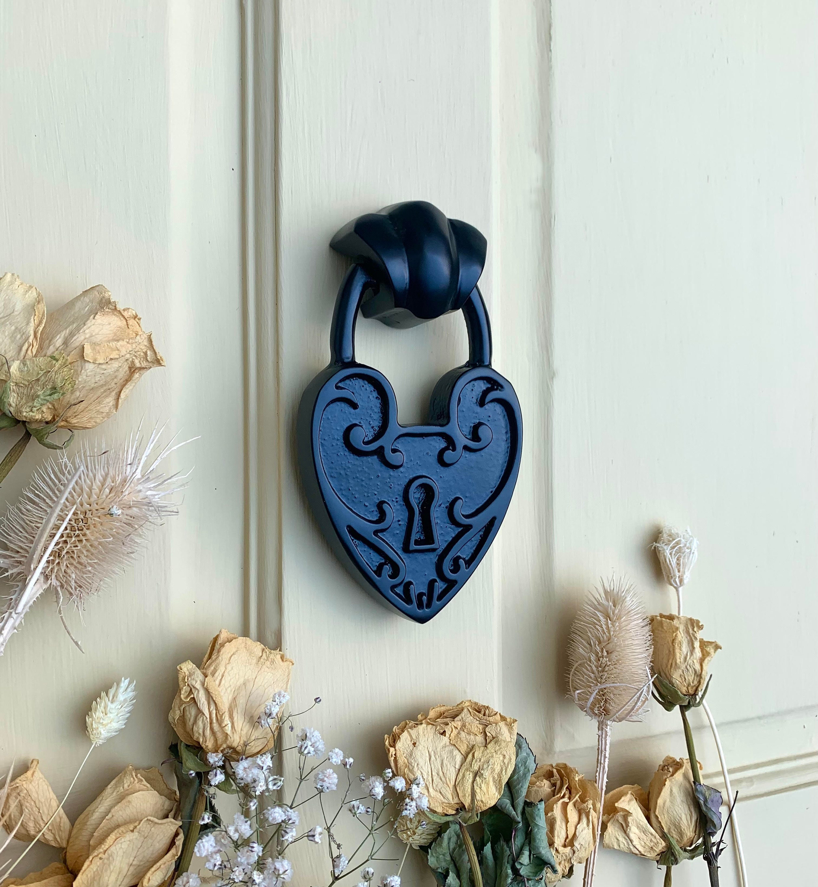 Padlock Heart Door Knocker Available in 5 Colour Finishes Etsy UK