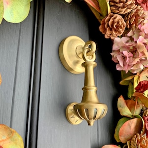 Scallop Drop Brass Door Knocker | Exclusive design | 100% Recycled Brass | Make your front door standout | Vintage door knockers