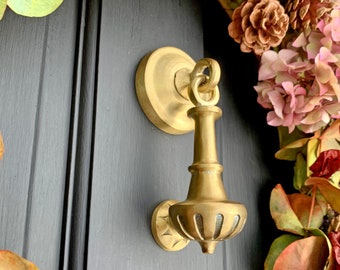 Scallop Drop Brass Door Knocker | Exclusive design | 100% Recycled Brass | Make your front door standout | Vintage door knockers