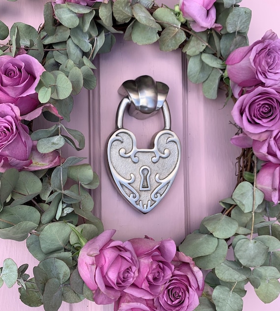 Padlock Heart Door Knocker Unique Door Knocker Design Etsy