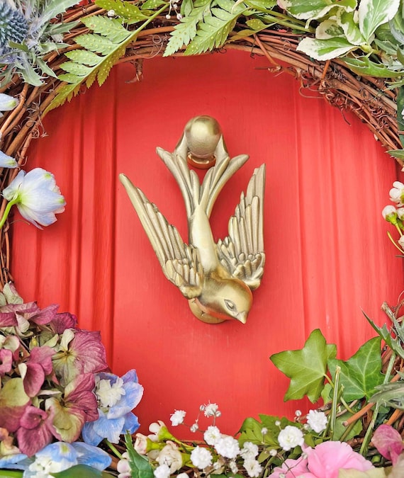 Swallow Door Knocker | One of a kind Front Door Knocker | 5 colour finishes | Recycled brass | Front Door Hardware | Bird Knocker