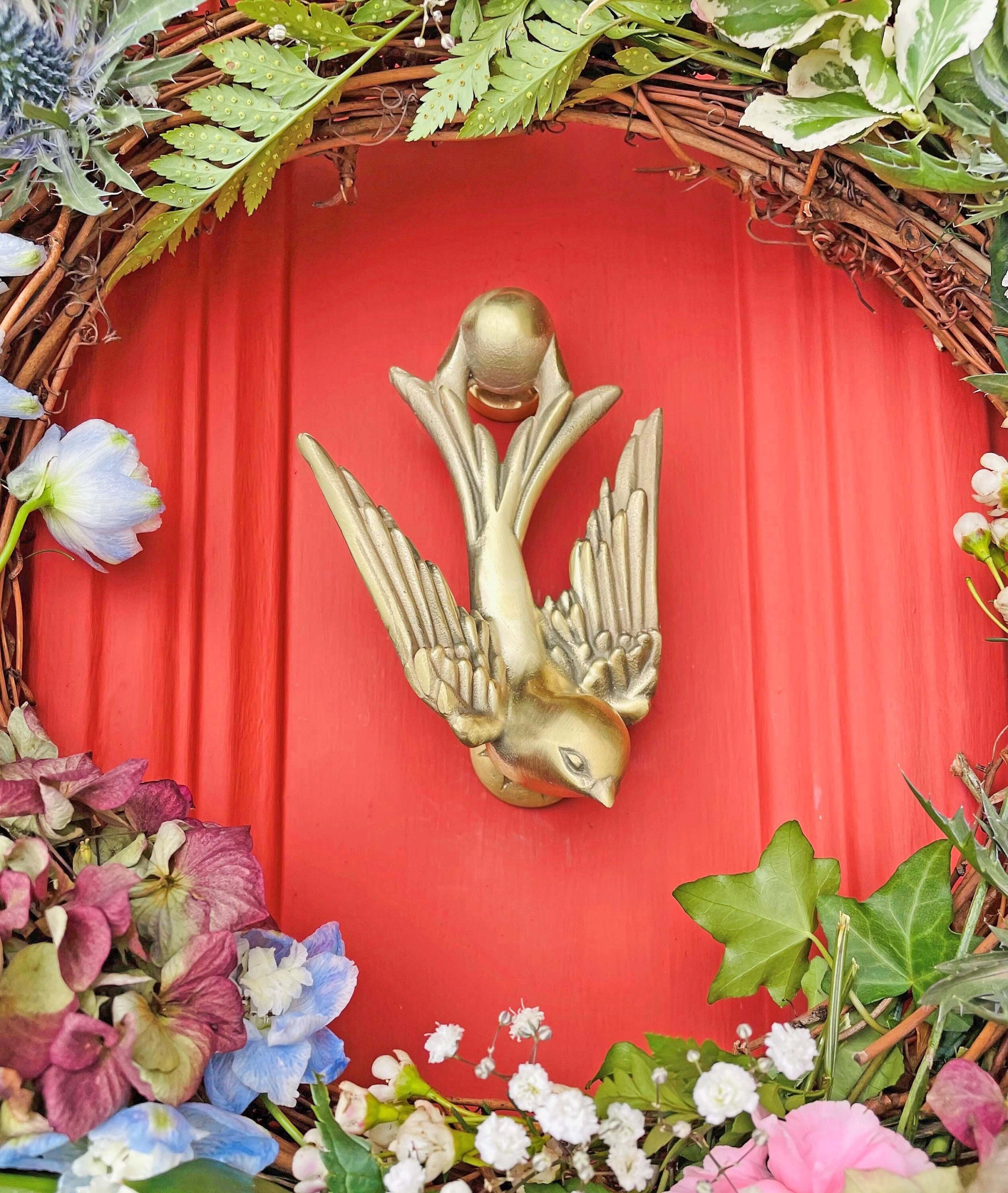 Swallow Bird Door Knocker: Handmade From Solid Brass | Unique