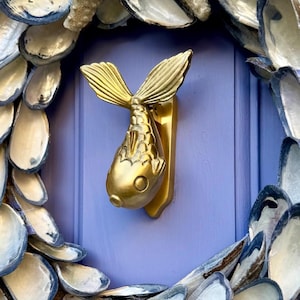 Little Fish Door Knocker | One of a kind Front Door Knocker | 5 colour finishes | Recycled brass | Front Door Hardware | Fish Knocker