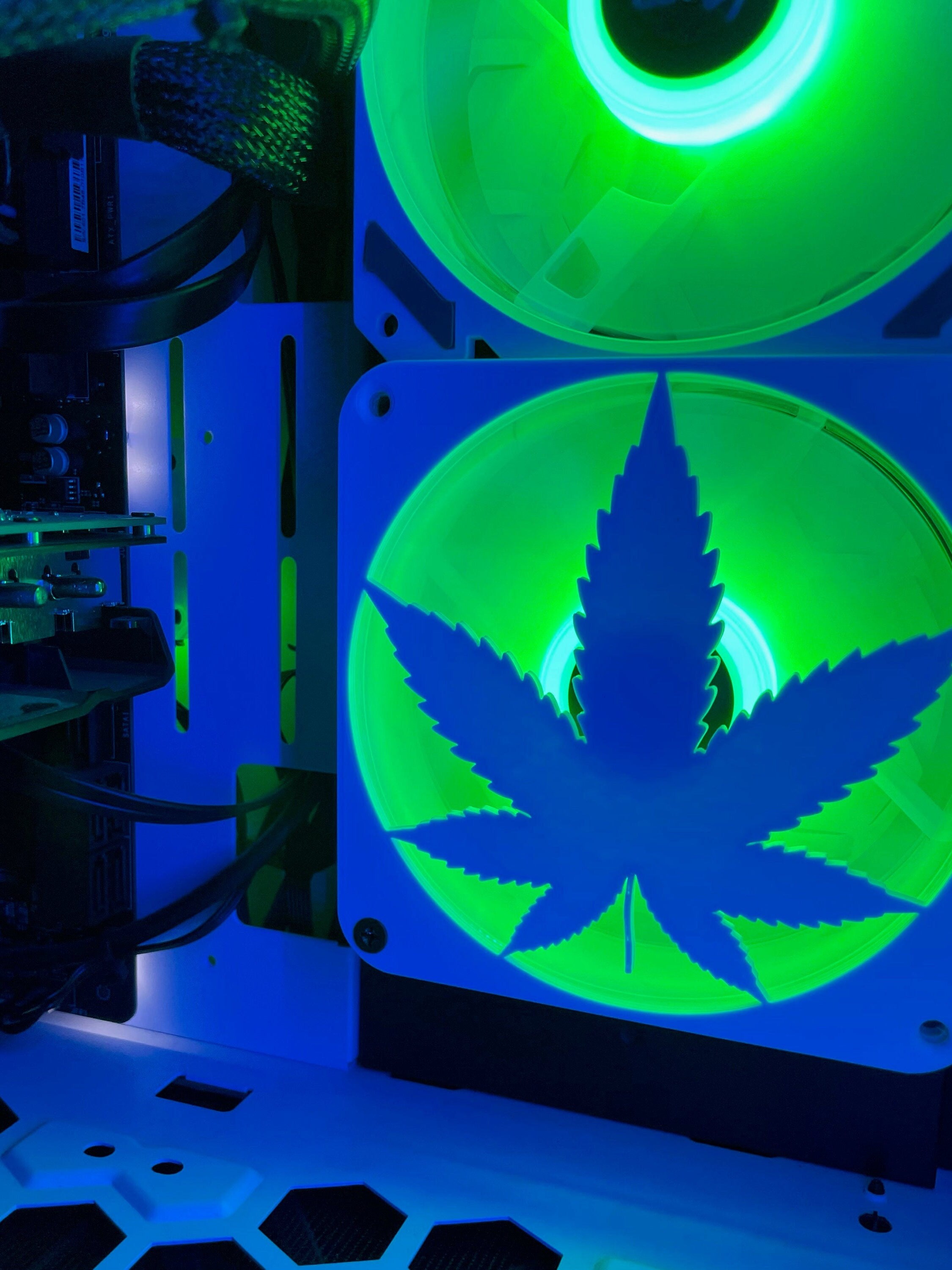 3D Printed 120mm Marijuana Computer Fan Grill Cover Etsy
