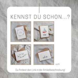 personalisierbare Taufkarte Blumenkranz pastell Farben für Mädchen und Jungen Kraftpapier DIN A6 Umschlag Aquarell zarter Blumenkranz Bild 8