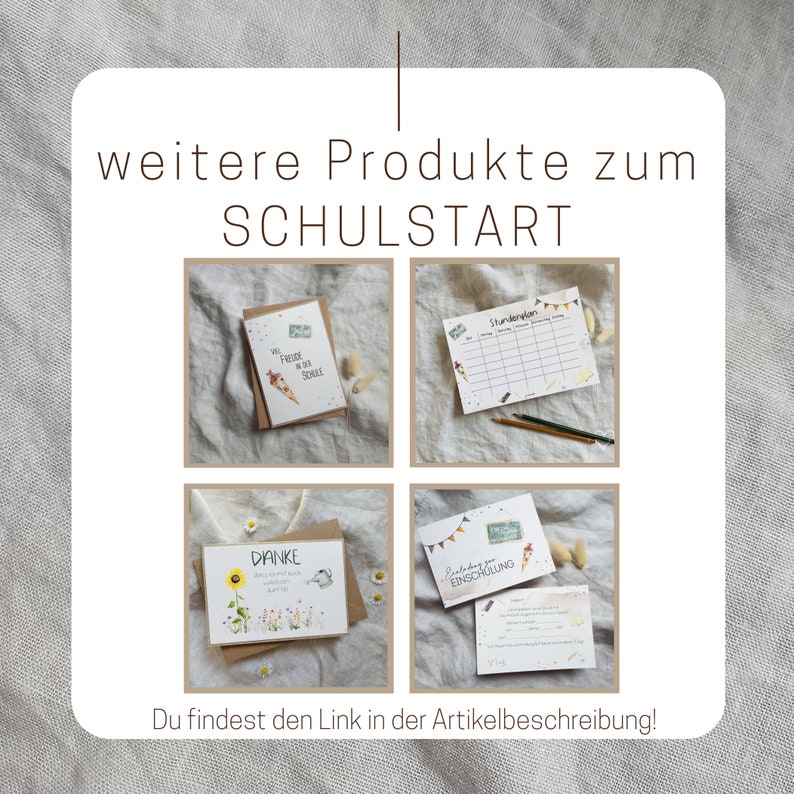 Einladungen zur Einschulung Einladungsset Schulstart zum selber ausfüllen opt. mit passenden Umschlägen Recyclingpapier Din A6 Bild 7