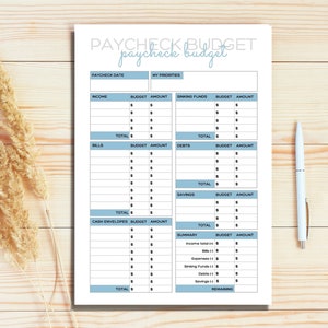 Paycheck Budget Planner PDF Printable Perfect to Plan Your Household ...