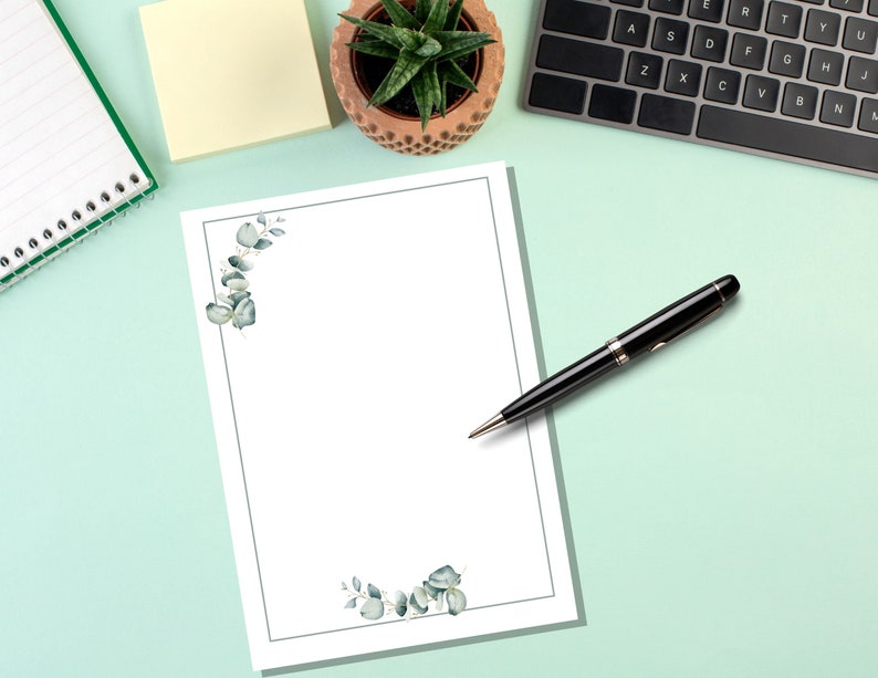 Letter Writing Stationary Sets, Printable Botanical Print, Stationary Paper, Digital Download ...