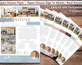 Open House Flyer Vorlage, Open House Blätter, perfektes Makler-marketing-Tool, Immobilien-Flyer-Vorlage mit Tag der offenen Tür