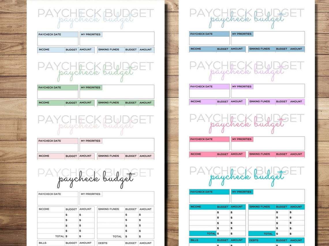 Paycheck Budget Planner PDF Printable Perfect to Plan Your Household ...