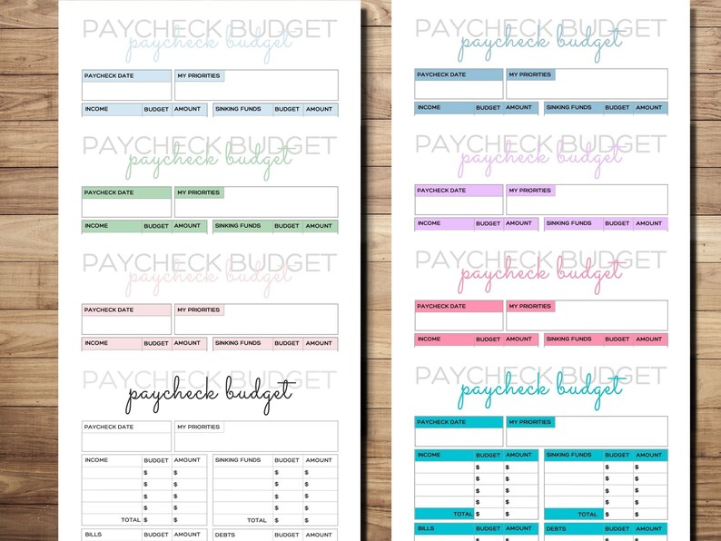 Paycheck Budget Planner PDF Printable Perfect to Plan Your Household ...