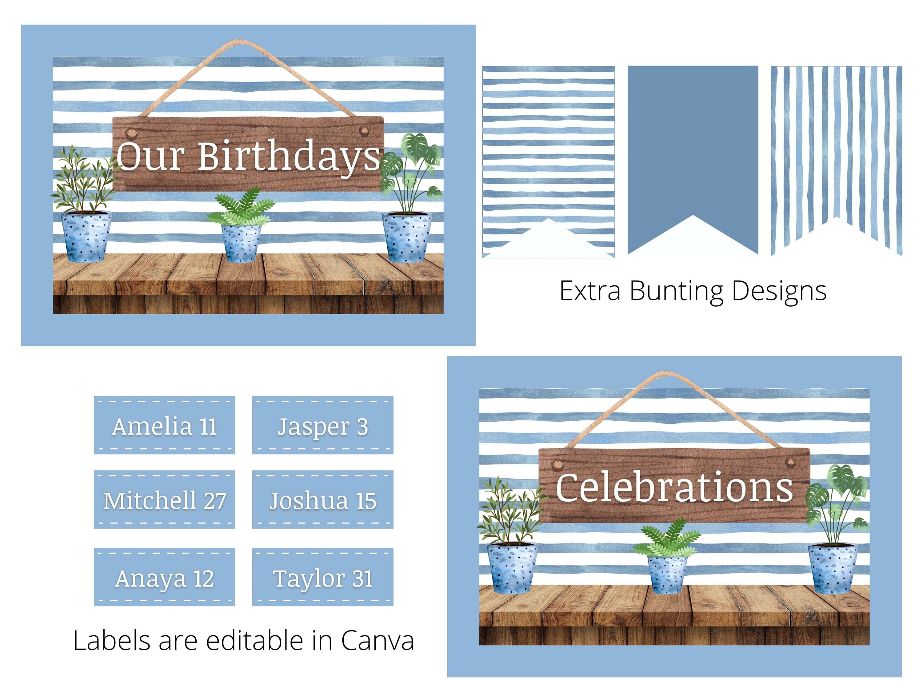 Classroom Birthday List a Celebration List for Your Classroom Etsy