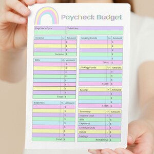 Paycheck Budget Planner PDF Printable Perfect to Plan Your Household ...