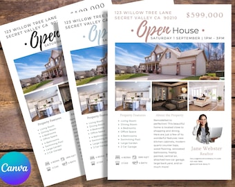 Open House Flyer Vorlage, Open House Blätter, perfektes Makler-marketing-Tool, Immobilien-Flyer-Vorlage mit Tag der offenen Tür