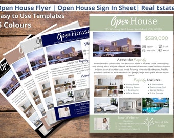 Open House Flyer Vorlage, Open House Blätter, perfektes Makler-marketing-Tool, Immobilien-Flyer-Vorlage mit Tag der offenen Tür