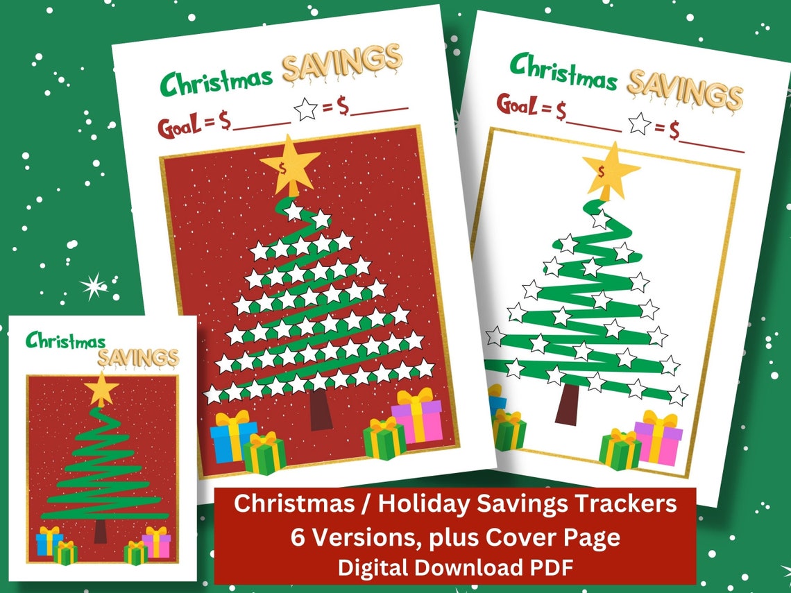 Christmas Savings Tracker Printable Pdf, A Fun Christmas Tree Savings ...