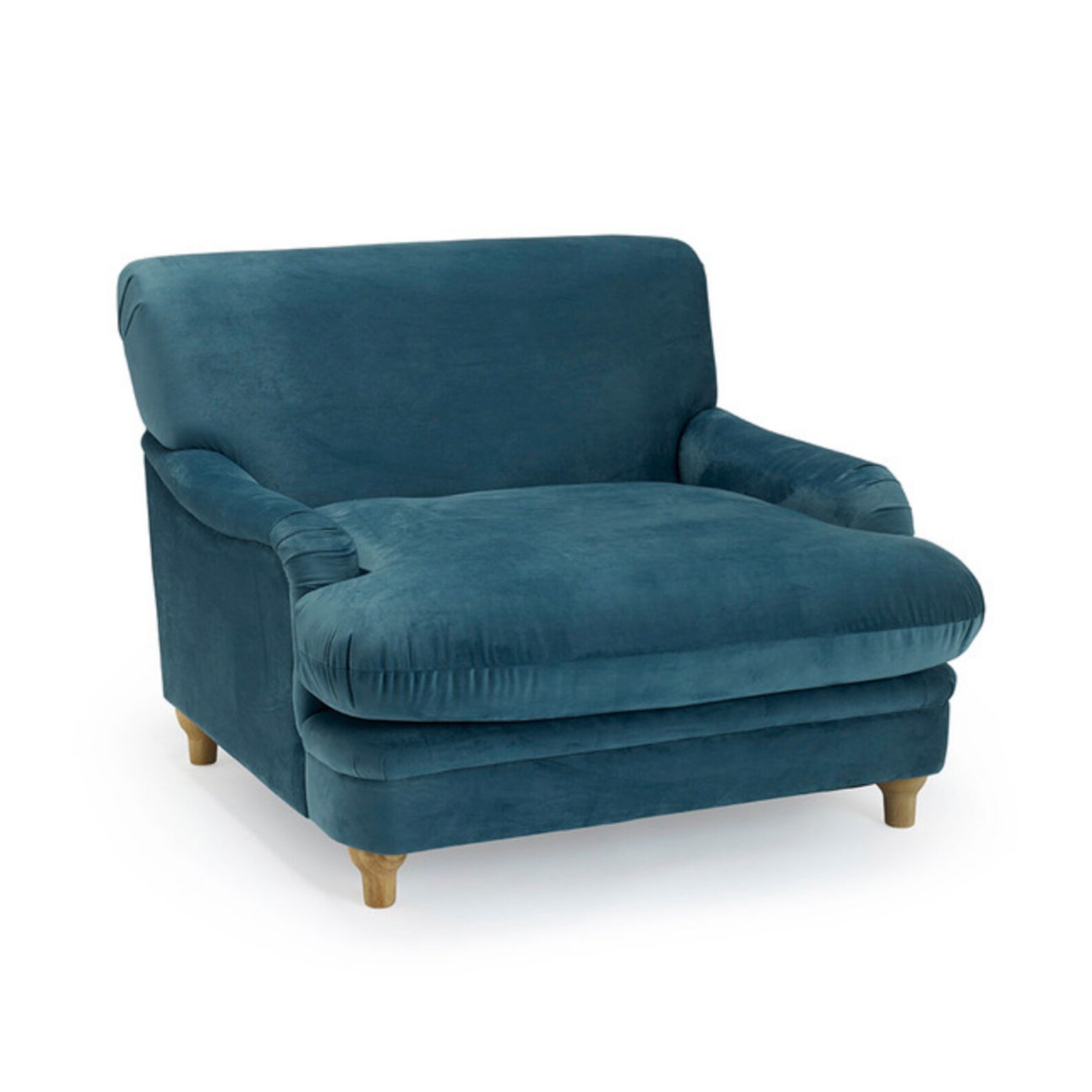 Scrumptious Blue Velvet Large Sofa Chair / Single Sofa / Etsy UK