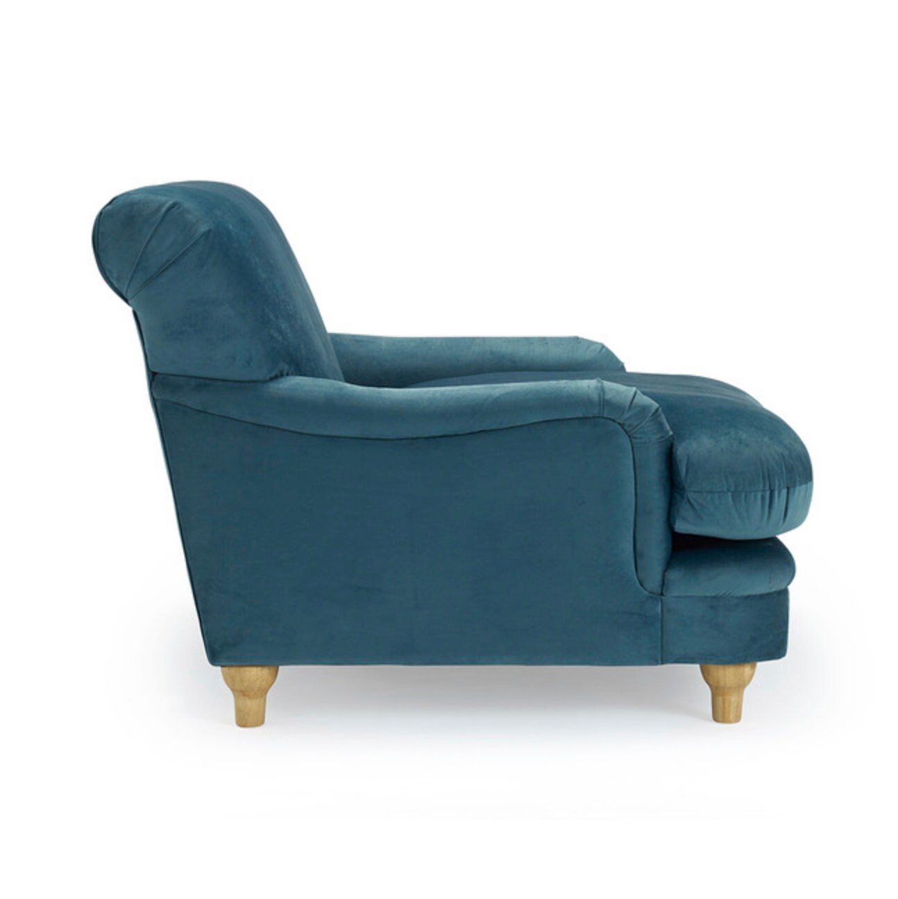 Scrumptious Blue Velvet Large Sofa Chair / Single Sofa / Etsy UK