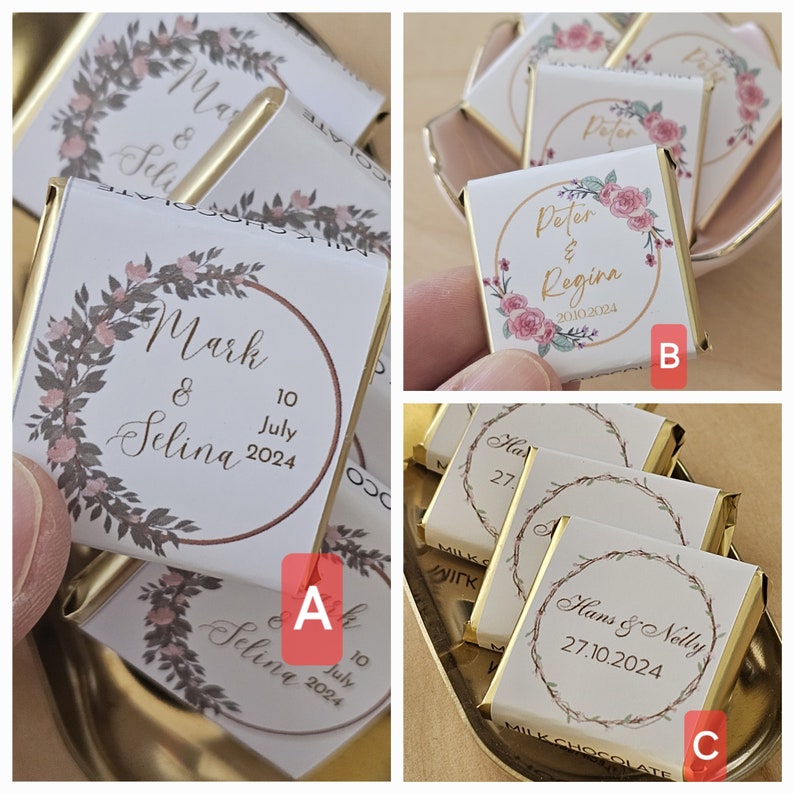 Custom Wedding Chocolate Favors, Wedding Chocolate Treats, Chocolate