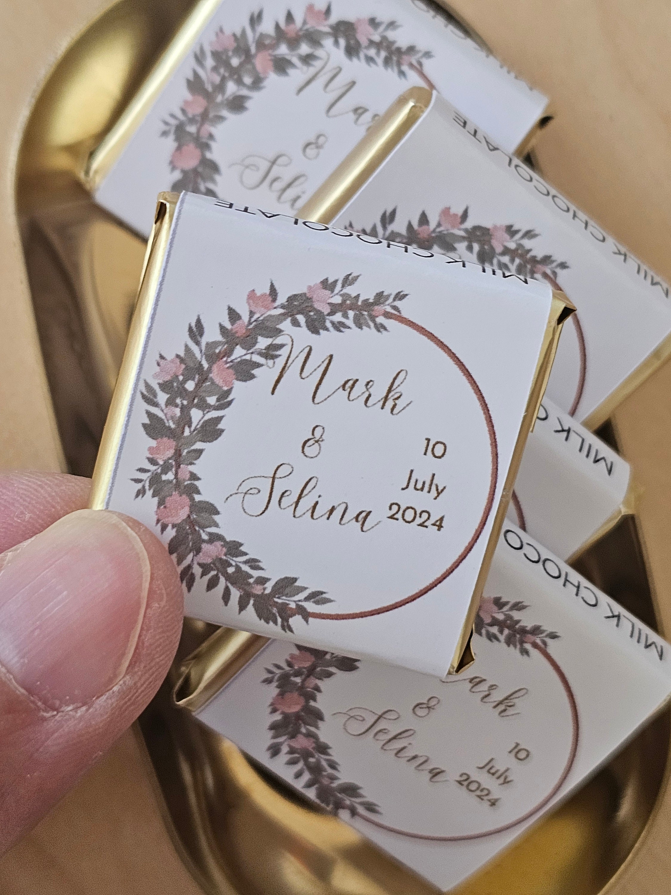 Personalized Wedding Chocolate Favors Custom Mini Chocolate for Wedding ...
