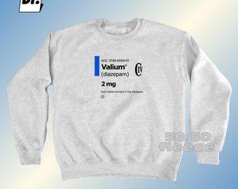 Valium Diazepam Tablets Ash Gray Crewneck Sweatshirt