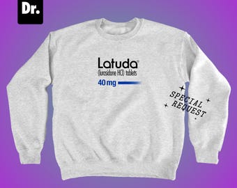Latuda Lurasidone HCl Tablets Ash Gray Crewneck Sweatshirt