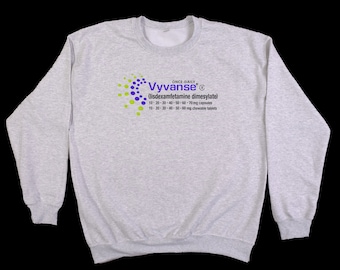 Vyvanse Logo on Ash Gray Crewneck Sweatshirt