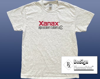 Xanax Alprazolam tabletten asgrijs T-shirt