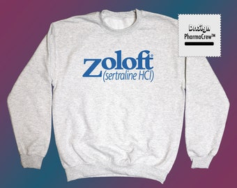 Sudadera con cuello redondo gris ceniza Zoloft Sertraline HCl