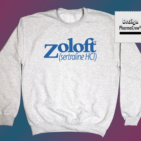 Zoloft Sertraline !!! Aschgraues Sweatshirt mit Rundhalsausschnitt