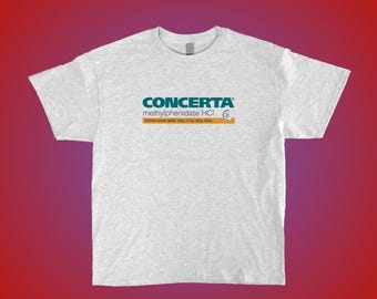 Concerta Methylphenidate HCl ER Ash Gray T-Shirt