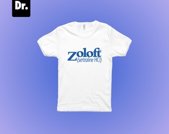 Zoloft Setraline HCL Womens White Cotton Baby Rib Tee