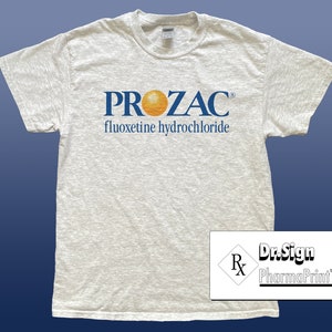 Prozac Fluoxetine Hydrochloride Ash Gray T-Shirt