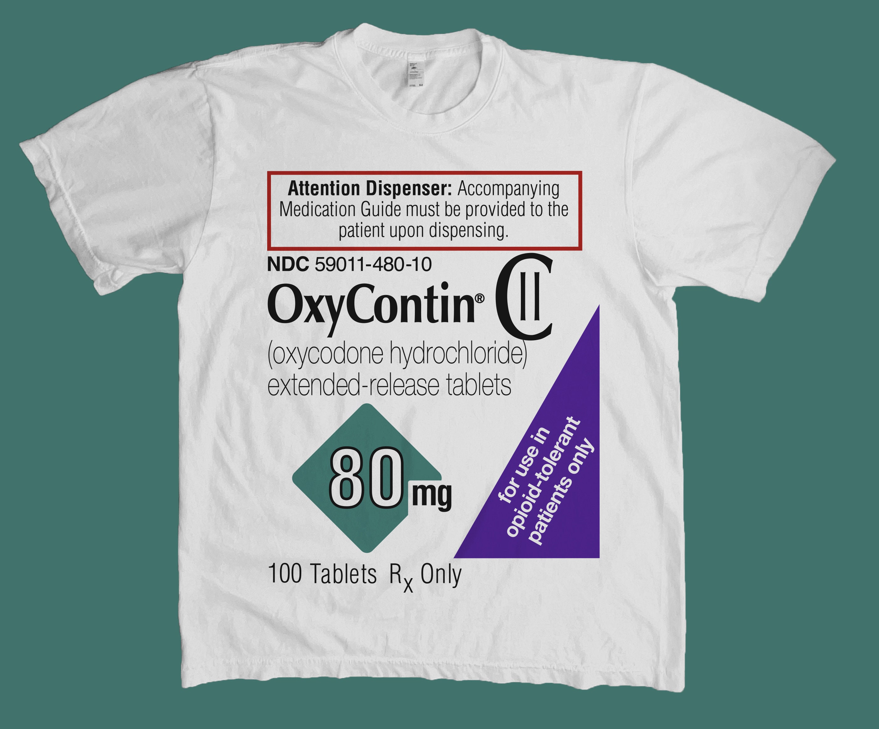 Oxycontin 80mg Label T-shirt - Etsy